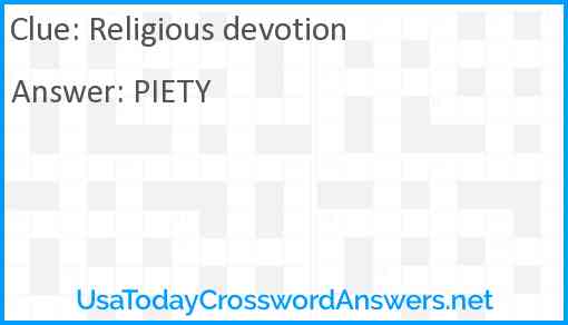 Religious devotion Answer