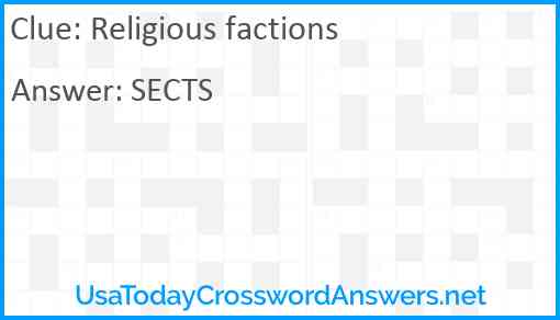 Religious factions Answer