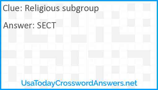 Religious subgroup Answer
