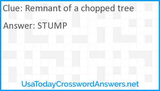 Remnant of a chopped tree Answer