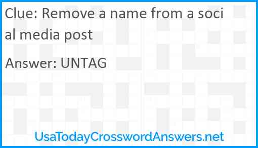 Remove a name from a social media post Answer