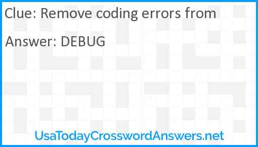 Remove coding errors from Answer