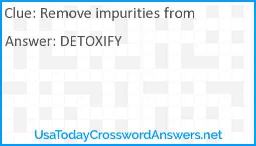 Remove impurities from Answer