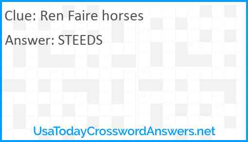 Ren Faire horses Answer