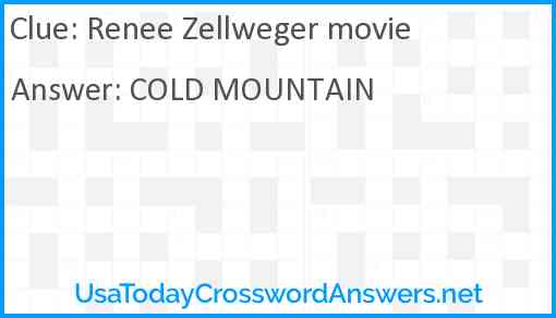 Renee Zellweger movie Answer