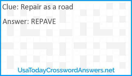 Repair as a road Answer