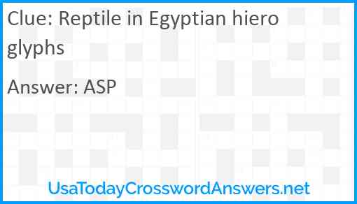 Reptile in Egyptian hieroglyphs Answer