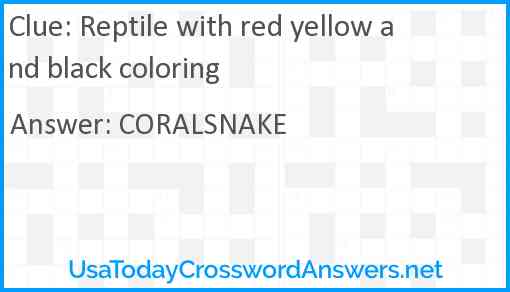 Reptile with red yellow and black coloring Answer