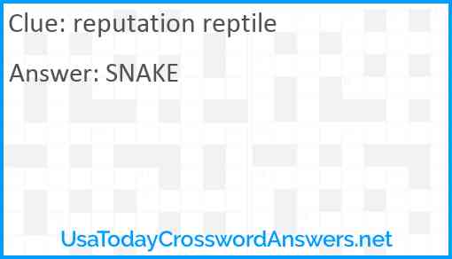 reputation reptile Answer