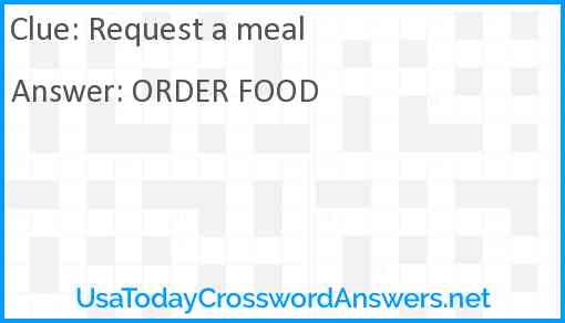 Request a meal Answer
