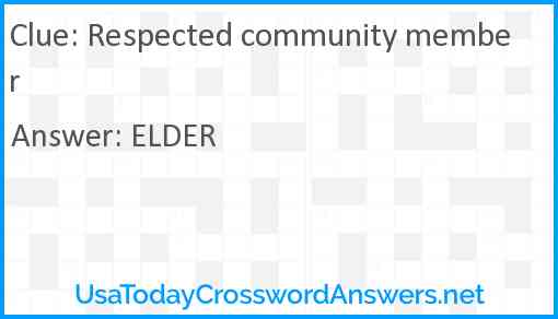 Respected community member Answer