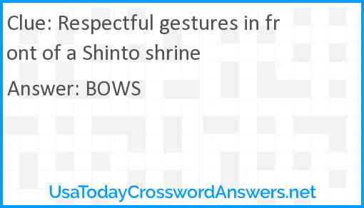 Respectful gestures in front of a Shinto shrine Answer