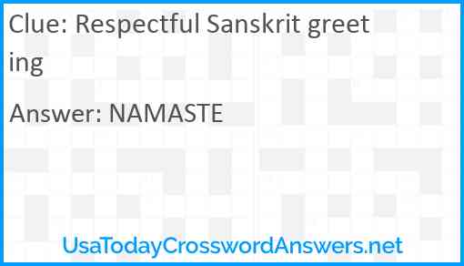 Respectful Sanskrit greeting Answer