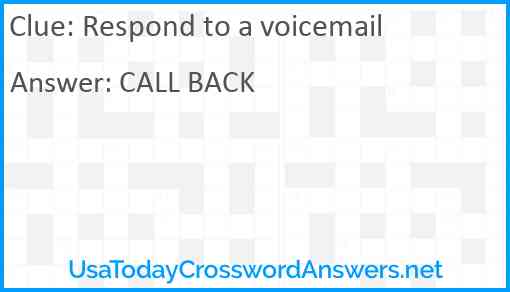 Respond to a voicemail Answer