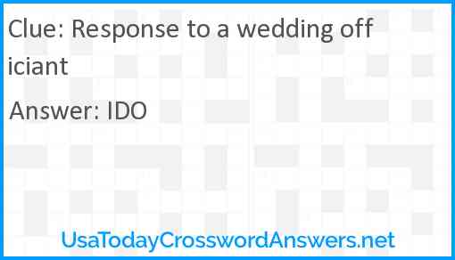 Response to a wedding officiant Answer