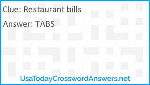 Restaurant bills Answer