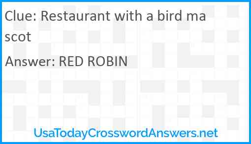 Restaurant with a bird mascot Answer