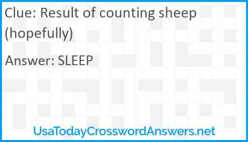 Result of counting sheep (hopefully) Answer