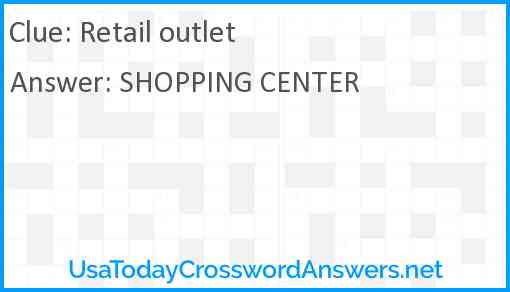 Retail outlet Answer