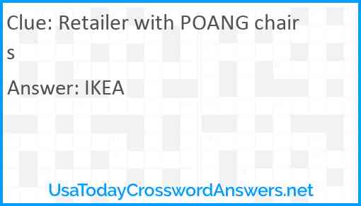 Retailer with POANG chairs Answer