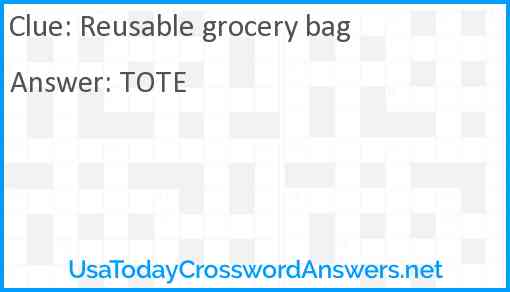 Reusable grocery bag Answer