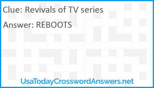 Revivals of TV series Answer