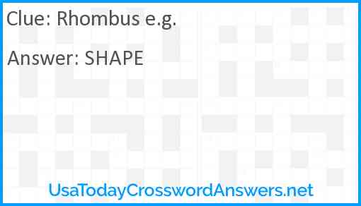 Rhombus e.g. Answer