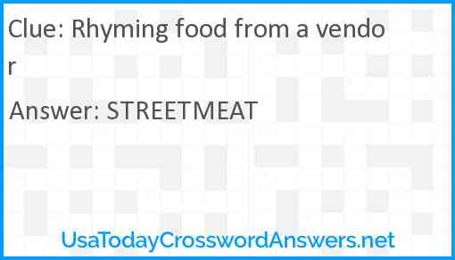 Rhyming food from a vendor Answer
