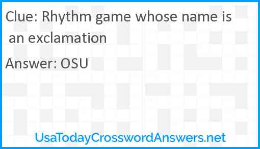 Rhythm game whose name is an exclamation Answer