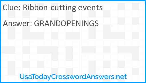Ribbon-cutting events Answer