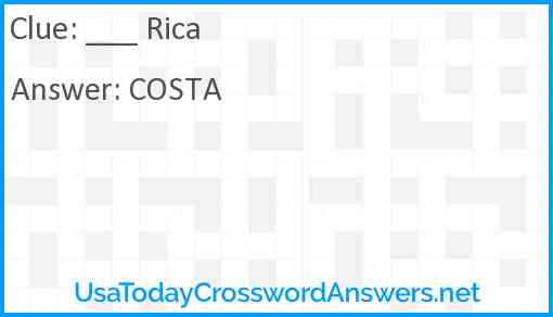 ___ Rica Answer
