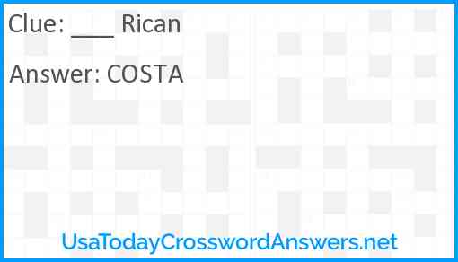 ___ Rican Answer