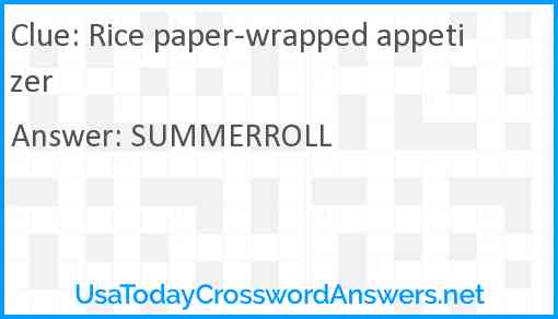 Rice paper-wrapped appetizer Answer