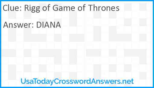 Rigg of Game of Thrones Answer