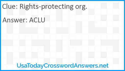 Rights-protecting org. Answer