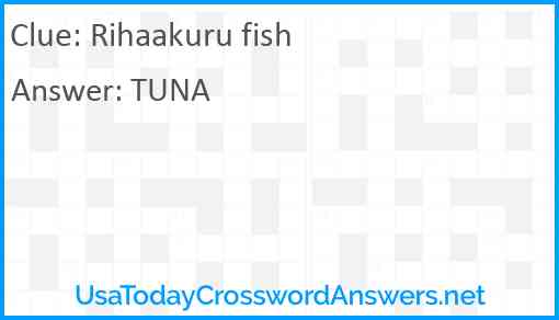 Rihaakuru fish Answer