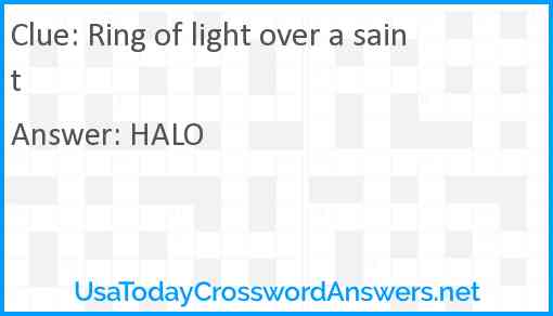 Ring of light over a saint Answer