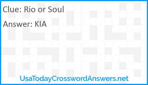 Rio or Soul Answer