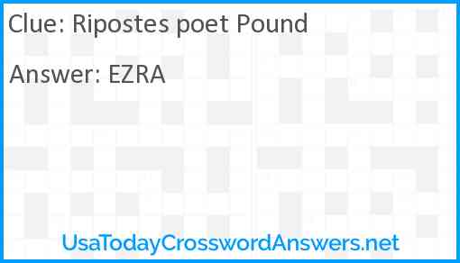 Ripostes poet Pound Answer