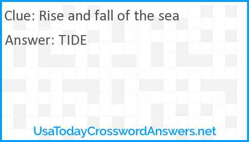 Rise and fall of the sea Answer