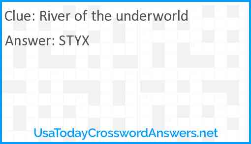 River of the underworld Answer