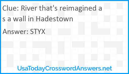 River that's reimagined as a wall in Hadestown Answer