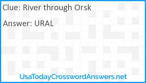 River through Orsk Answer