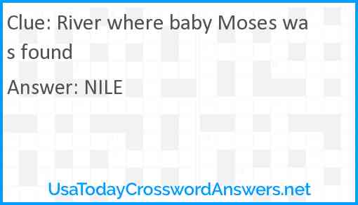 River where baby Moses was found Answer