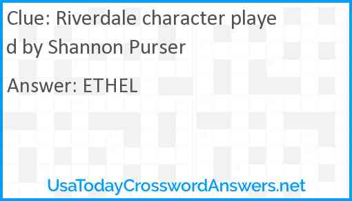 Riverdale character played by Shannon Purser Answer