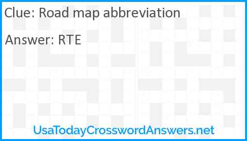 Road map abbreviation Answer