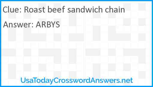 Roast beef sandwich chain Answer
