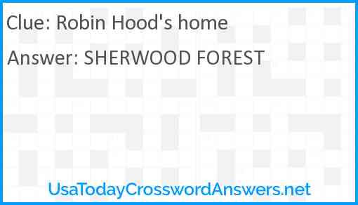 Robin Hood's home Answer