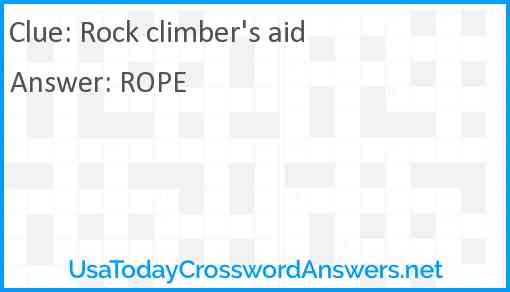 Rock climber's aid Answer
