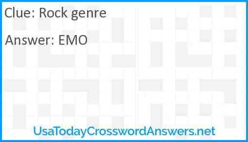 Rock genre Answer